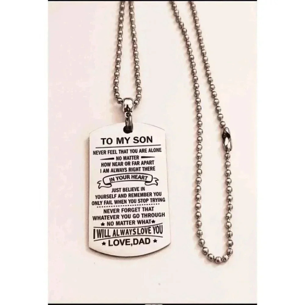 To My Son Love Dad Necklace